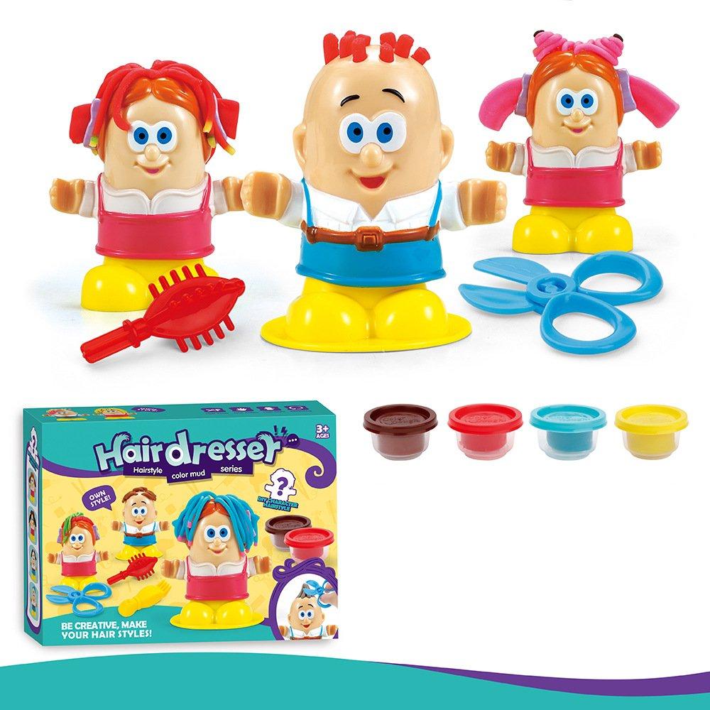 Kids DIY Hairdresser Clay Play Set Creative Early Learning Parent-Child Gift Box