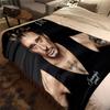 1pc Johnny Hallyday Black and White Album blanket, al season lightweigh Poster blanket home office outdoor nap multifunc Poster blanketional blanket