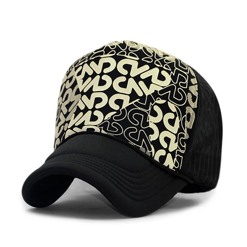 Alphabet Embroidered Mesh Cap With Sun Protection For Summer Casual Wear