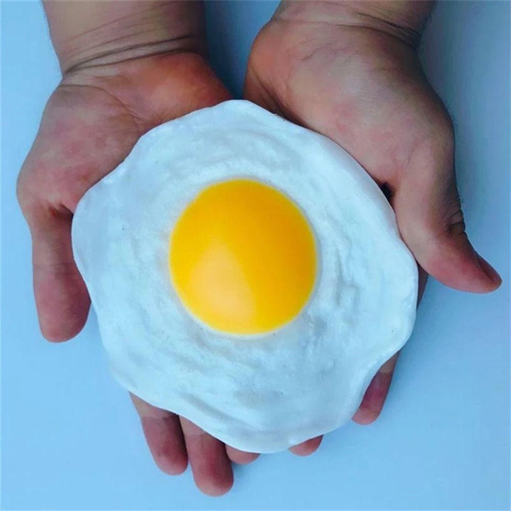 Pretend Play for Adult Kids Toy Fried Egg Squeeze Simulation Fried Egg Squeeze Eggs Fried Egg Toy