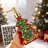 Christmas Design Glass Dispenser Bottle Refillable Pump for Shampoo Soap Lotion Holiday Bathroom Decor Gifts Vanity Organizer