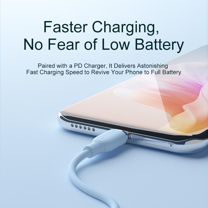 Factory 5A PD Fast Charging Liquid Silicone Type-C PVC Jacket USB Cable 1/2/3M Mobile Phone Flex iPhone for for
