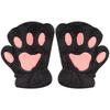 Cute Cat Claw Gloves Women's Autumn and Winter Warm and Cold-proof Plush Half-finger Gloves Thickened and Velvet Student Writing Leaking Fingers