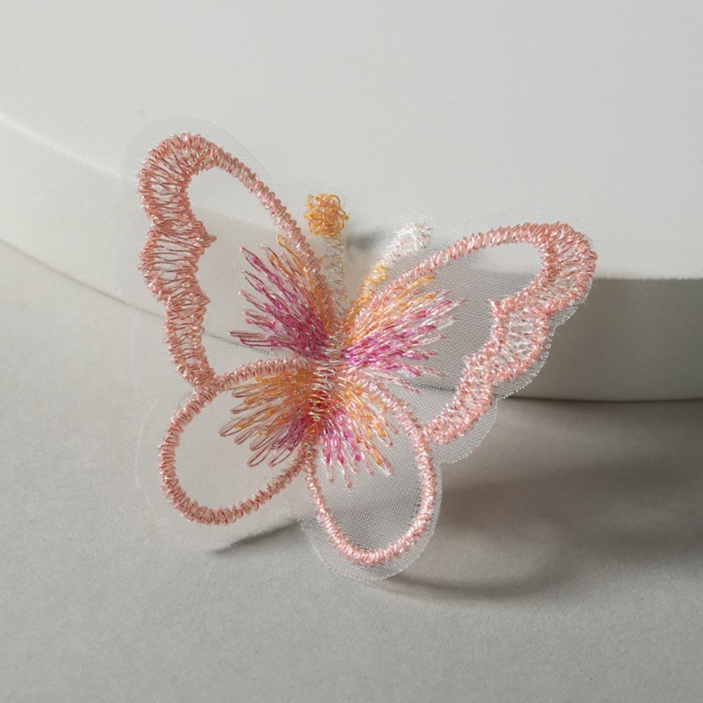 20Pcs Single layer Golden Thread Butterfly Appliques  Bridal Hair Accessories