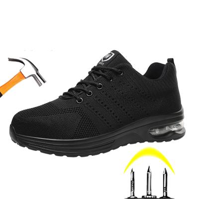 Zapatos de seguridad con amortiguación de aire para hombres, zapatos de trabajo indestructibles, zapatillas deportivas, zapatos industriales con punta de acero, calzado antigolpes, calzado a prueba de perforaciones