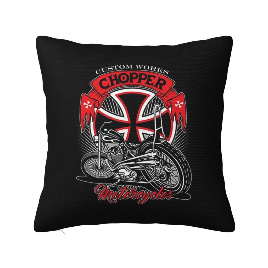 West Coast Iron Cross Choppers Square Pillowcase Cushion Cover Pillow Case Throw Pillow Cover for Home Sofa Living Room