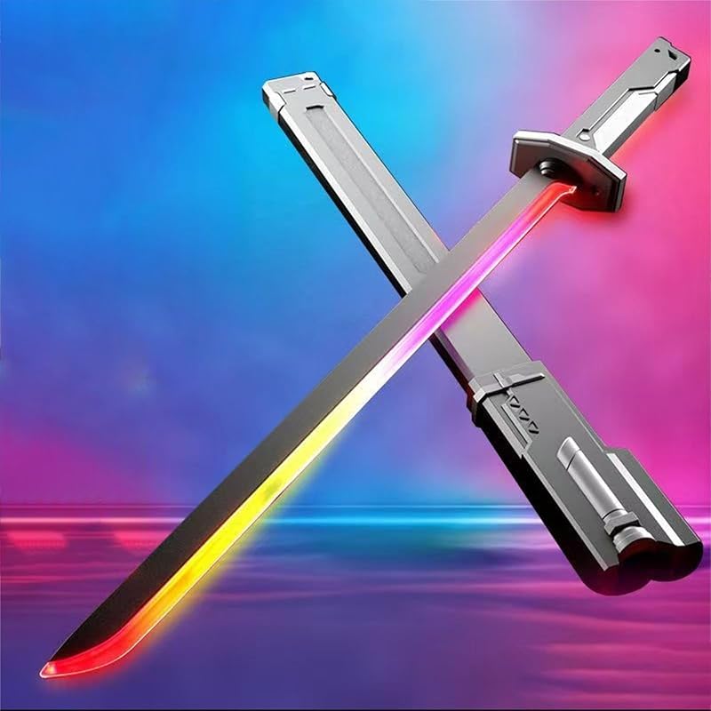 Parıldayan Kılıç, Ateş Kılıcı, Aydınlatan Oyuncak Kılıç, USB Şarj Edilebilir, Renkli Renk Değiştiren Işık, Ses ve Işıklı Işın Kılıcı Oyuncak, Kıvılcımlar ve