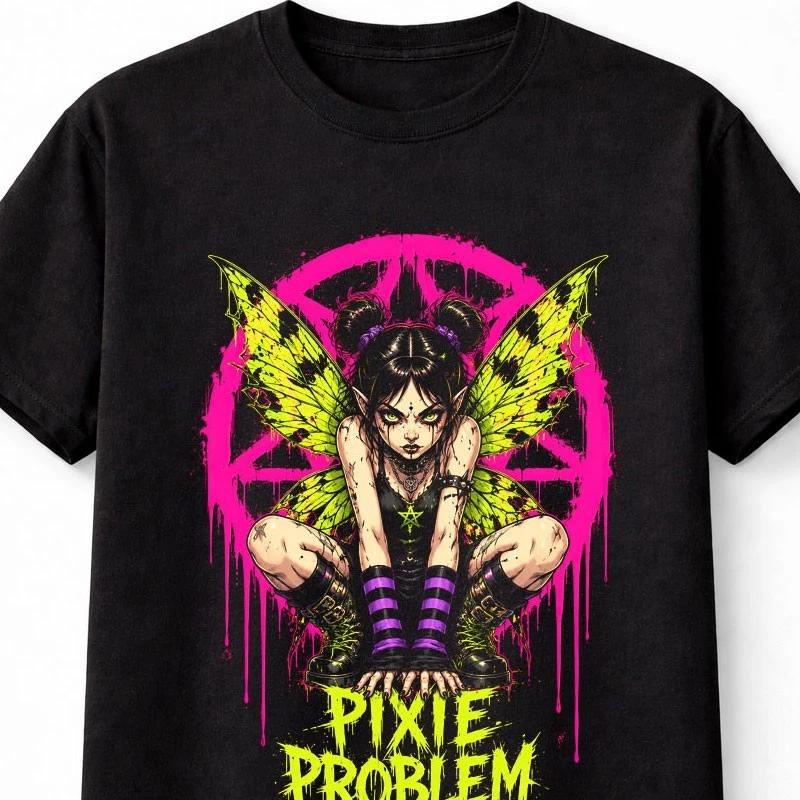 Pixie Problem Fairy Punk Grunge Wings Graphic Unisex TShirt S