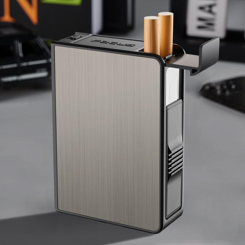 Personalized Men's 20-Capacity Metal Cigarette Case: Automatic Pop-up, Anti-Pressure, Moisture-Proof, and Portable