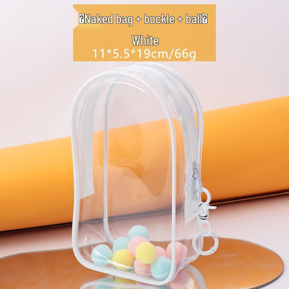 19cm Transparent Doll Stroller Bag - Fashionable, Waterproof PVC, Dustproof, Display Bag for Blind Box Dolls.