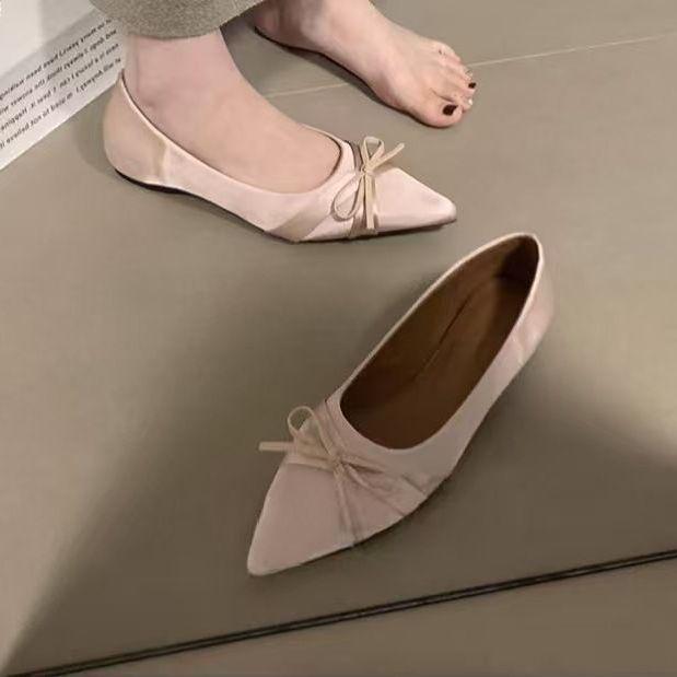 

Атласные туфли-лодочки с острым носком и скрытым каблуком: Новая весенне-осенняя мода для женщин - Универсальная для юбок и вечеров 35