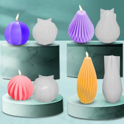 Moule en Silicone Polyvalent Moule à Bougie d'Aromathérapie Moule à Savon Bricolage Fait Main Moule d'Ornement Décoration de Bureau