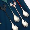 Ice Cream Scoop Food Grade 304 Stainless Steel Christmas Elk Dessert Coffee Spoon