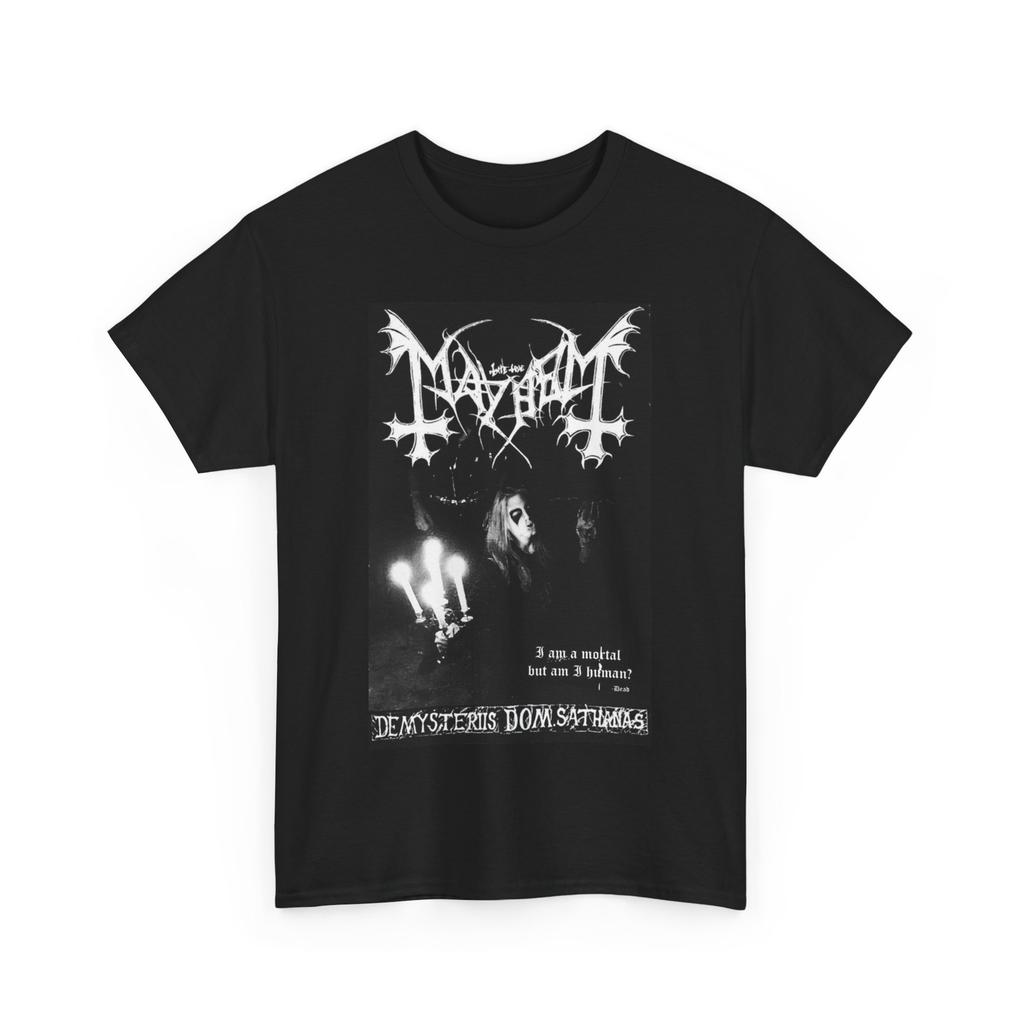 Maglietta Black Metal Mayhem, T-Shirt Unisex della Band, Maglietta in Cotone Pesante, Fan di Musica Rock
