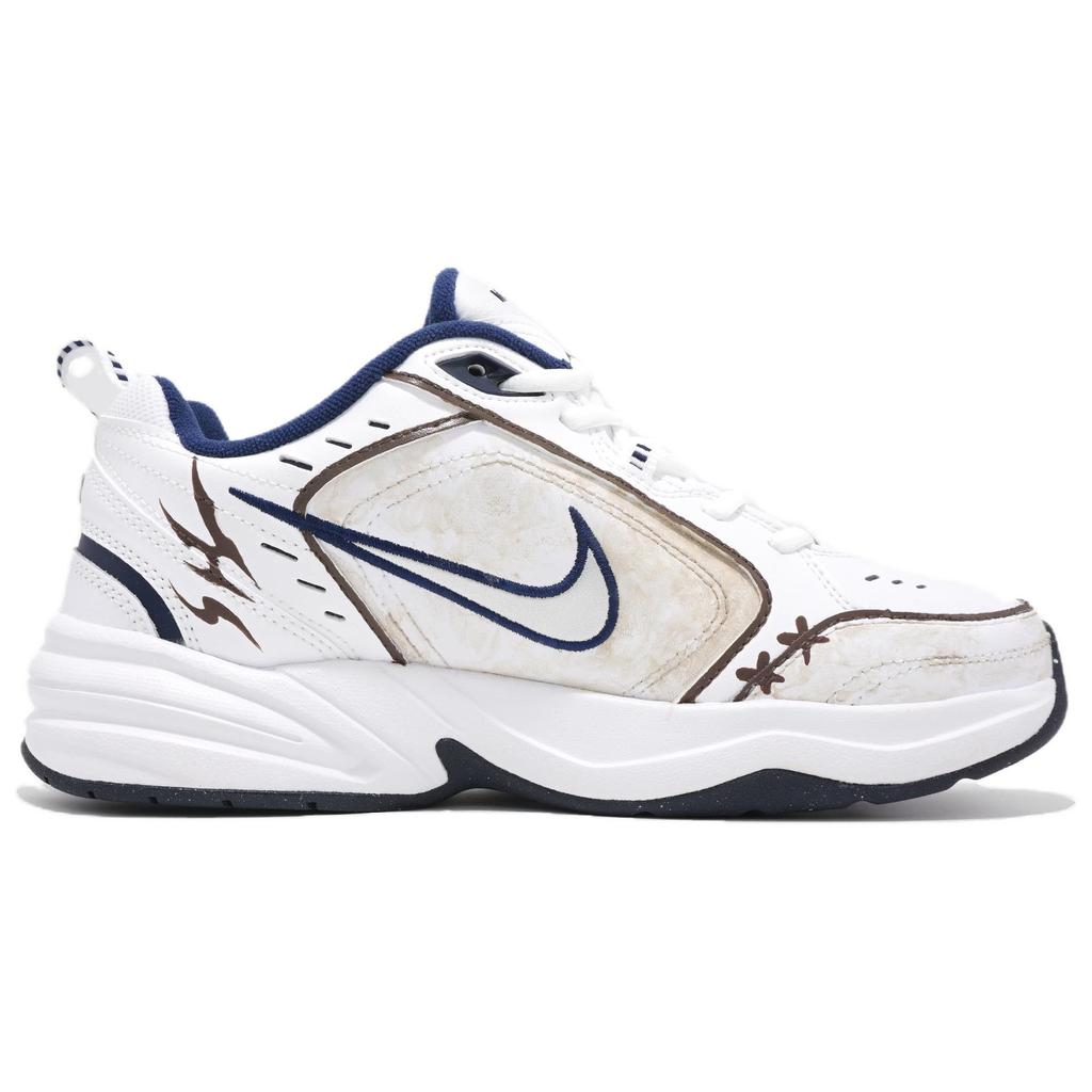Nike Air Monarch 4 Cow Split Leather Slip Resistant, Abrasion Resistant, Height Increasing Low Top Chunky Sneakers 415445-102(Team545-)