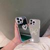 Mirror Mobile Phone Case Is Suitable For Apple 17Promax Rhinestone Love Bow Iphone14 Makeup Mirror 13.