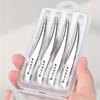4pcs Stainless Steel Tweezers Set, Eyebrow, Nose & Face Hair Removal Tools, Fragrance-Free, Beauty Care Accessories