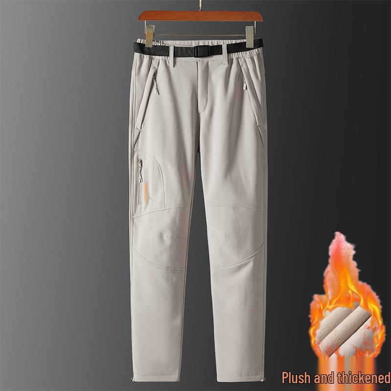 Outdoor Windproof Waterproof Thickened Ski Hiking Softshell Fleece Pants for Men and Women - Autumn Winter