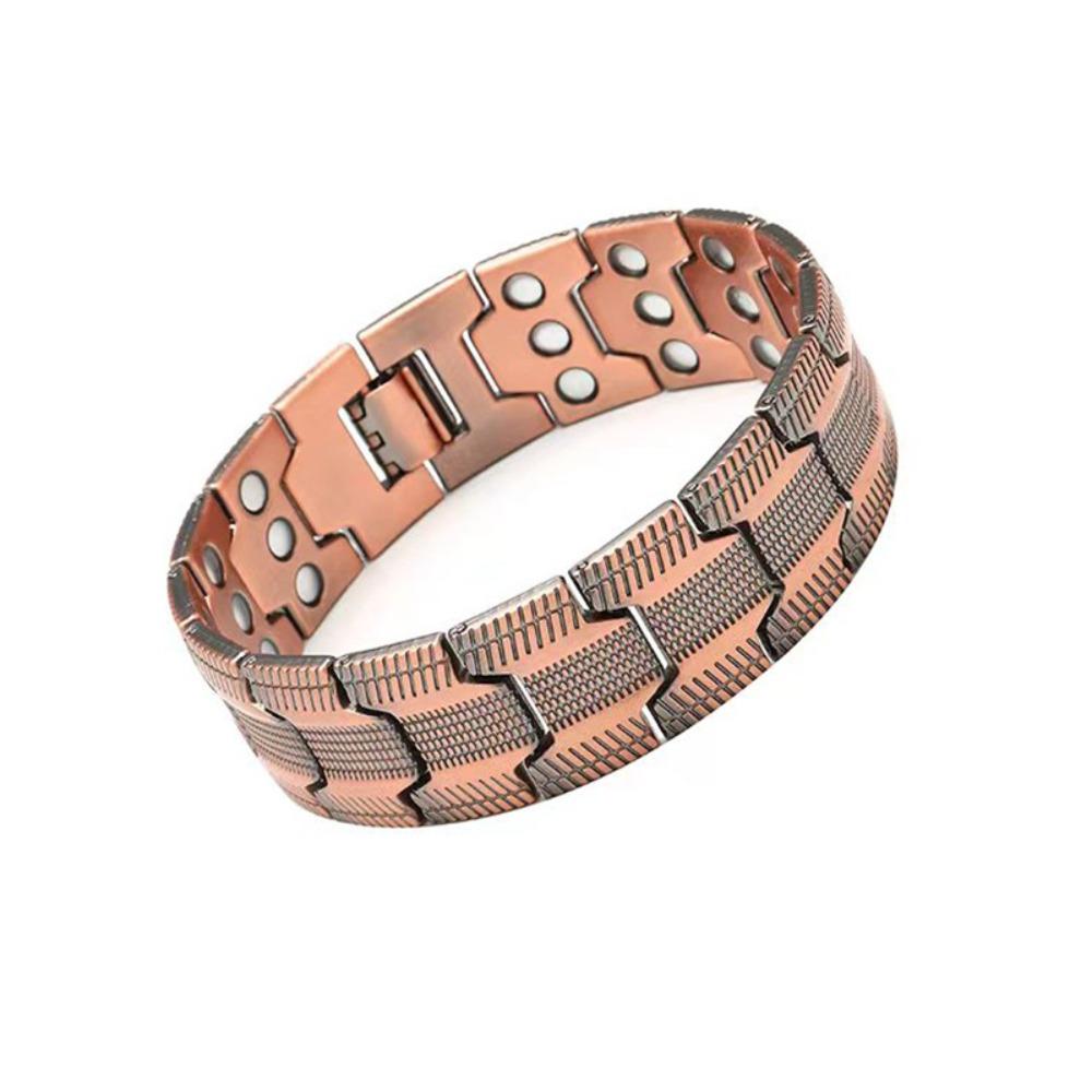 High Quality Adjustable Copper Bracelet Fold-Over Clasp Jewelry Gift Magnetic Bracelet 3X Strength Copper Wristband For Men