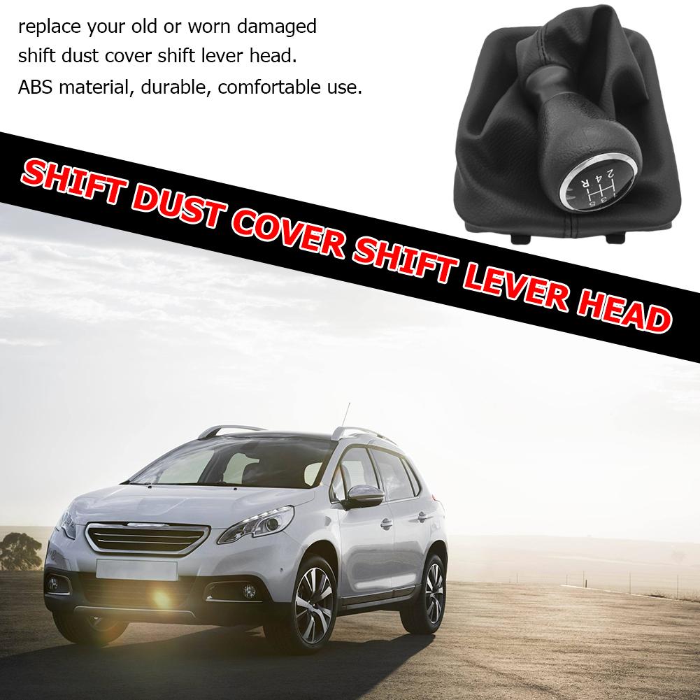 2pcs/1pc Lever Stick Boot Cover For Peugeot 206 207 5 Speed Gear Shift Knob Shifter Stick Lever Collar Cover