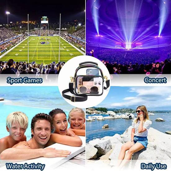 Clear Bag Adjustable Shoulder Straps Large Capacity Waterproof Dustproof Zipper Closure Daily