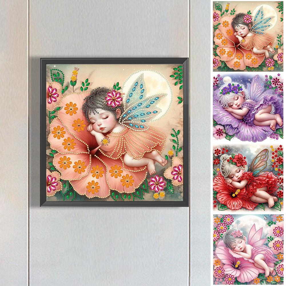 5D DIY Partial Special Shaped Drill Diamond Painting Kit Flower Fairy Decoration
