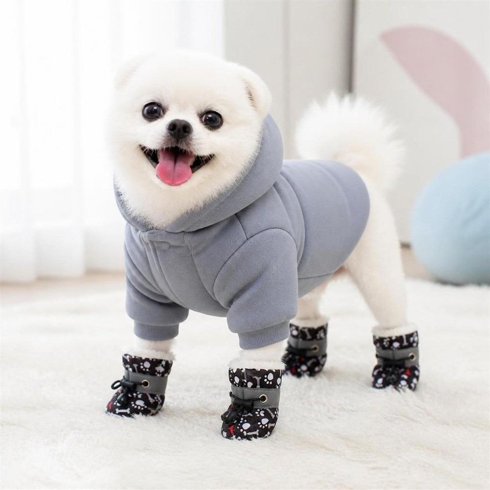 4Pcs Anti-slip Winter Dog Shoes Warm Pet Snow Boots Fashion Pet Shoes for Small Medium Dog