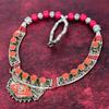 Coral Handmade Gemstone Nepali Necklace, 925 Solid Sterling Silver Antique Jewelry Adjustable Chain Necklace, For Engagement Gift