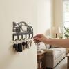 Wrought Iron Wall Mount Key Rack Sturdy 6 Hooks Sports Car Storage Hooks  Entryway