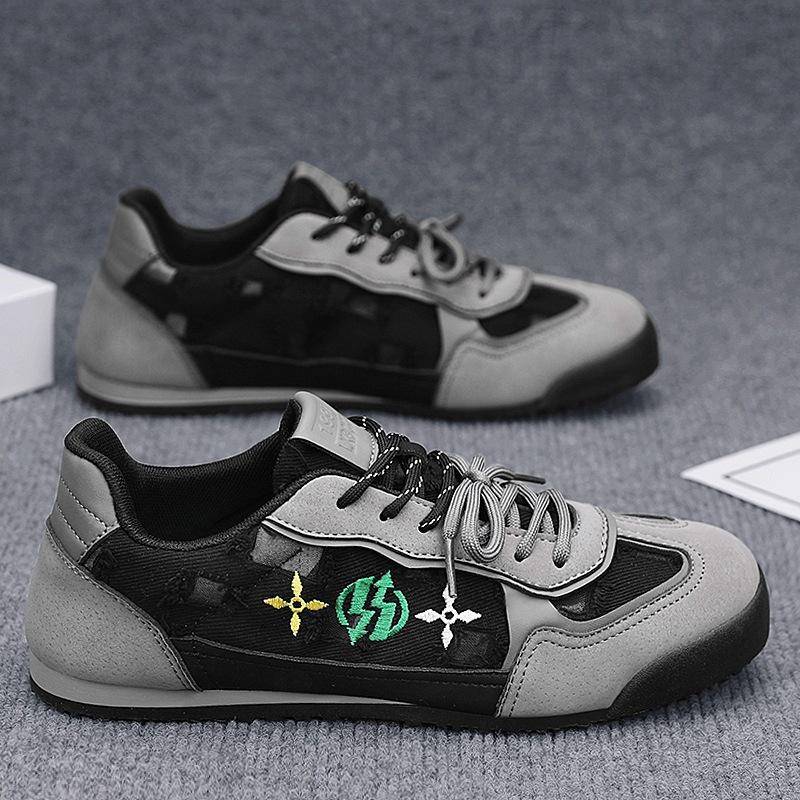 

Men s shoes summer flat-bottomed sports casual shoes men s college style versatile double lace-up trendy shoes men 39