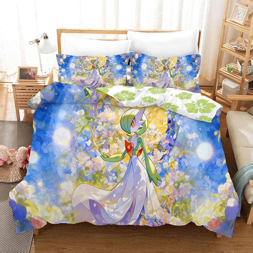 Duvet Cover Pillowcase Bedding Set Cartoon Pokemonzd Kawaii Adult Boy Girl Bedroom Decoration Children Single Double Large Size
