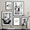 Wall Art Canvas Painting New York Fashion Girl Movie Actor Black White Vintage Posters And Prints Wall Picture Living Room Decor