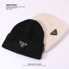 Woolen Hats for Women Triangle Marked Warm Knitted Hats for Couples  Pullover Hats Anti Cold Hats for Men  Autumn and Winter.
