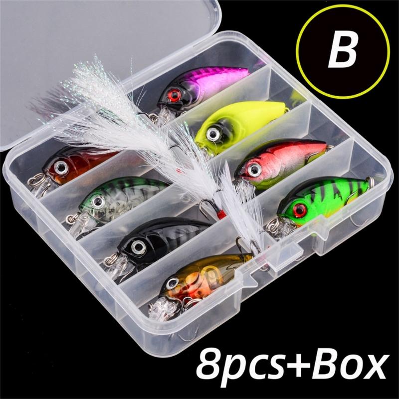 8pcs Plastic Fishing Baits Minnow Fishing Lure Artificial Hard Baits Topwaters Artificial Wobbler Fishing Tackle Lure