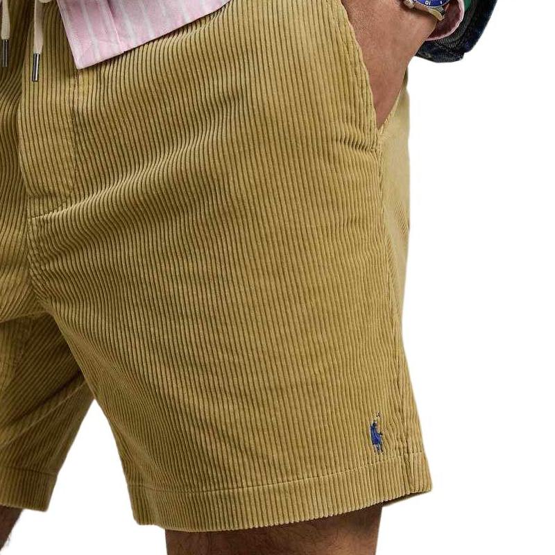 Polo Ralph Lauren Solid Drawstring Mid-Rise Casual Shorts Men Shorts Brown MNPOSHO14G20529-250