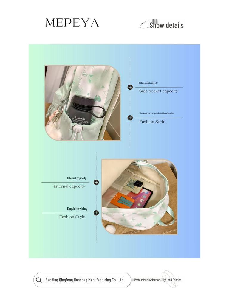 2025 Bow Print Large Capacity Backpack for Primary School Girls