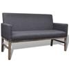 Day and Night - Day and Night Bench with Padded Cushion Rubber Wood Dark Gray Fabric