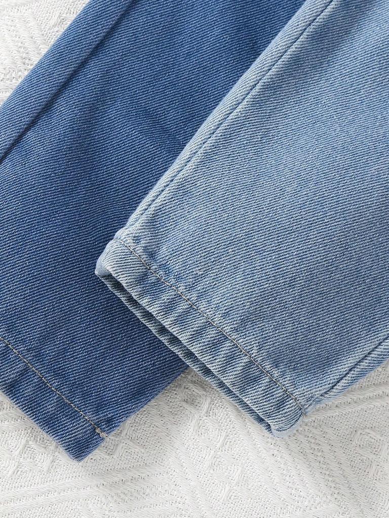 Girl jeans, fresh, casual, versatile, tulip waist children's jeans 2-piece set