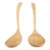 2 STÜCK Holzlöffel Schöpfkelle zum Kochen Langer Griff Küchenservierlöffel Suppenkelle Kochutensil