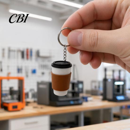 Souvenir Decorative Keychain 3D Printed Cup Clicker Keychain, Squeeze Stress Relief Fidget Toy Toy, Mini Travel Pendant for Backpack Keys Creative Bag