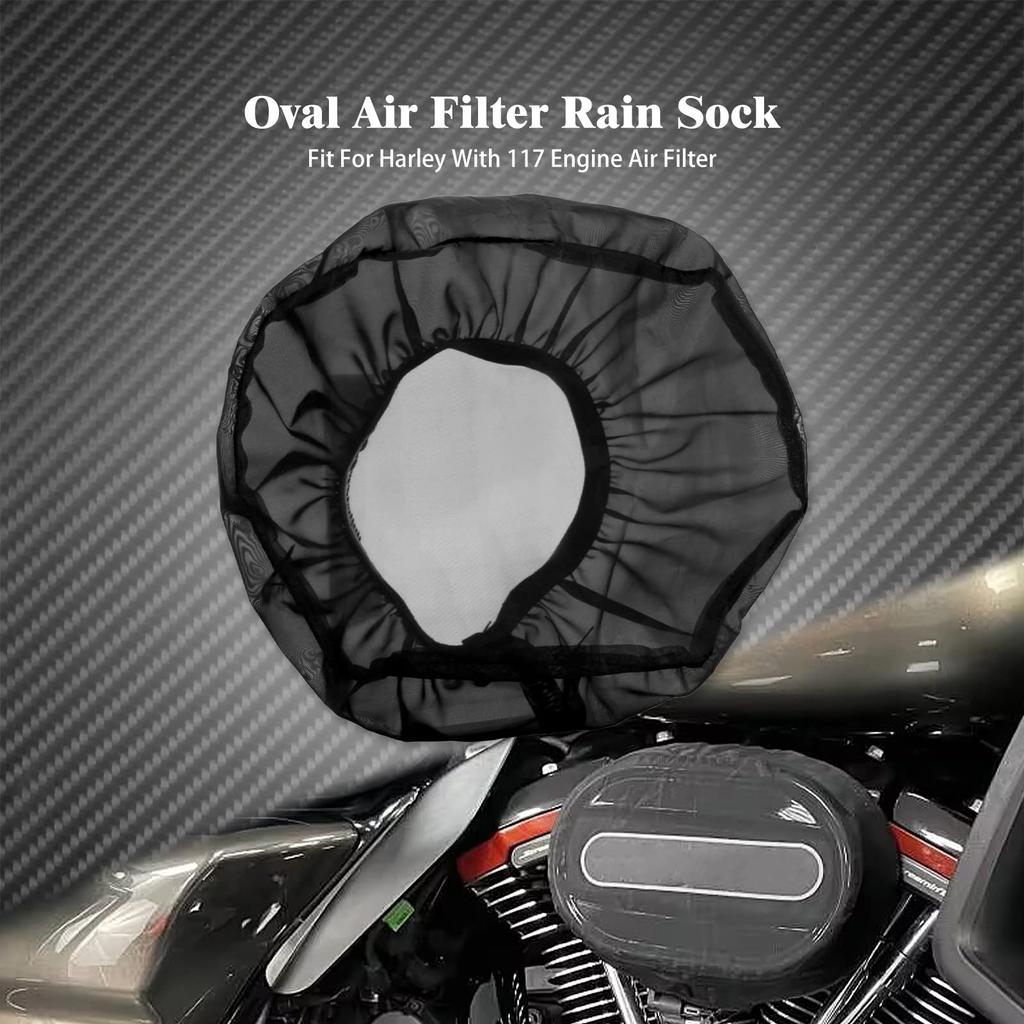 HDBUBALUS Harley Air Filter Rain Sock Cover for Sportster Touring Road King Softail Dyna 114 117