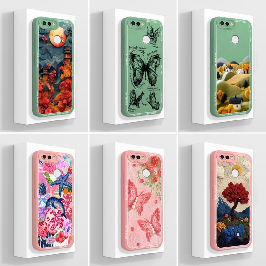 For Realme 2 5 6 7 8 Pro 5i 5S 6i 6S 7i 8i 8S Phone Covers Beautiful Knitted Tree Liquid Silicone Shockproof Premium Protection Cases For Realme Shell