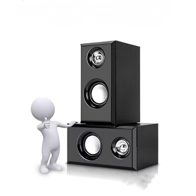 Computer Speakers USB Wired Wood Speakers Bass Stereo Subwoofer Sound Box 3.5mm AUX Input USB Power For Desktop PC Smart Phone