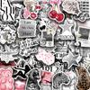 50PCS Silver Lucky Girl Retro Aesthetic Stickers Phone Guitar Laptop Notebook Suitcase Water Bottle Waterproof Sticker Decals
