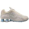 Nike Shox R4 SE Pale Ivory Verzierter Swoosh Damen Sneaker Creme Light-Orewood-Brown Celestine-Blau IH3572-110