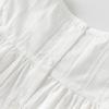 Girls' White Square Collar Summer Shirt