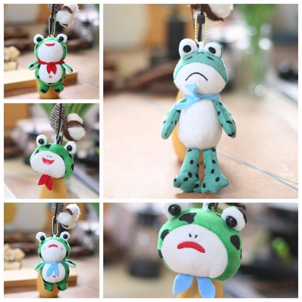 Stuffed Doll Red Scarf Frog Plush Pendant Cartoon Frog Frog Plush Keyring   School Bag Pendant