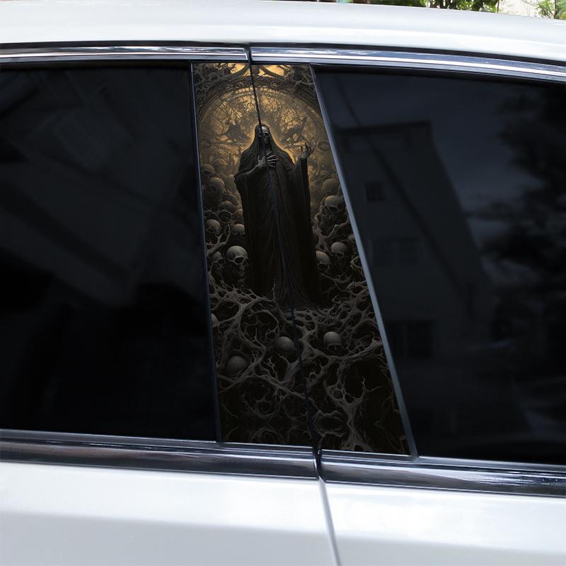 2 Stück Sensenmann Aufkleber Auto B-Säulen Aufkleber DIY Vinyl Wasserdicht Auto Türsäulen Aufkleber Geeignet für die meisten Auto-Mittelpfosten
