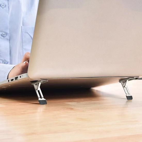 2Pcs Adjustable Laptop Stability Foldable Design Stand High Desk Ergonomic Aluminum Foldable Portable