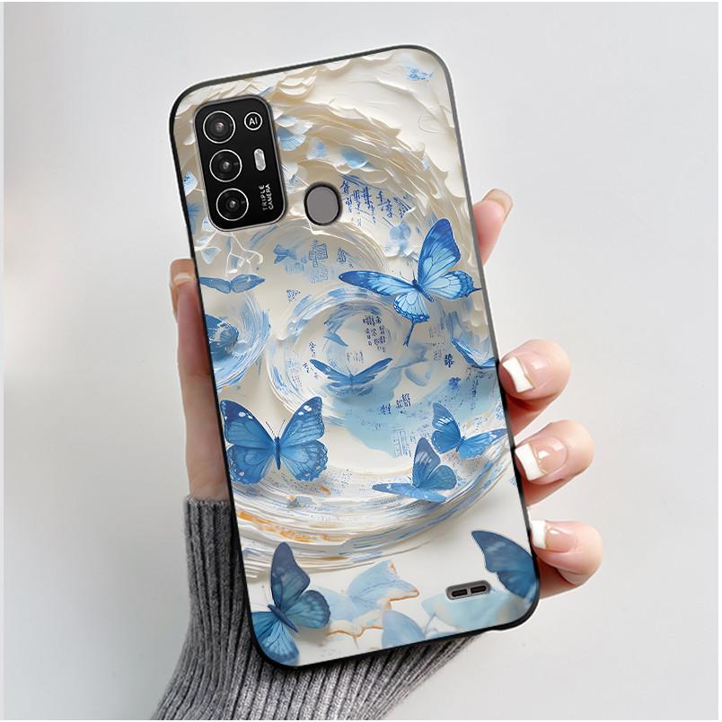 Hülle Für ZTE Blade A52 / A52 Lite Hülle Ästhetisch Niedliche Katze Astronaut Handyhülle Schwarze Weiche Silikon TPU Rückabdeckung Bumper Schale